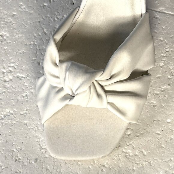 MIA SZ9 Aliciana White Knot Platform Ankle strap block heels Bridal Career Retro - Picture 6 of 10